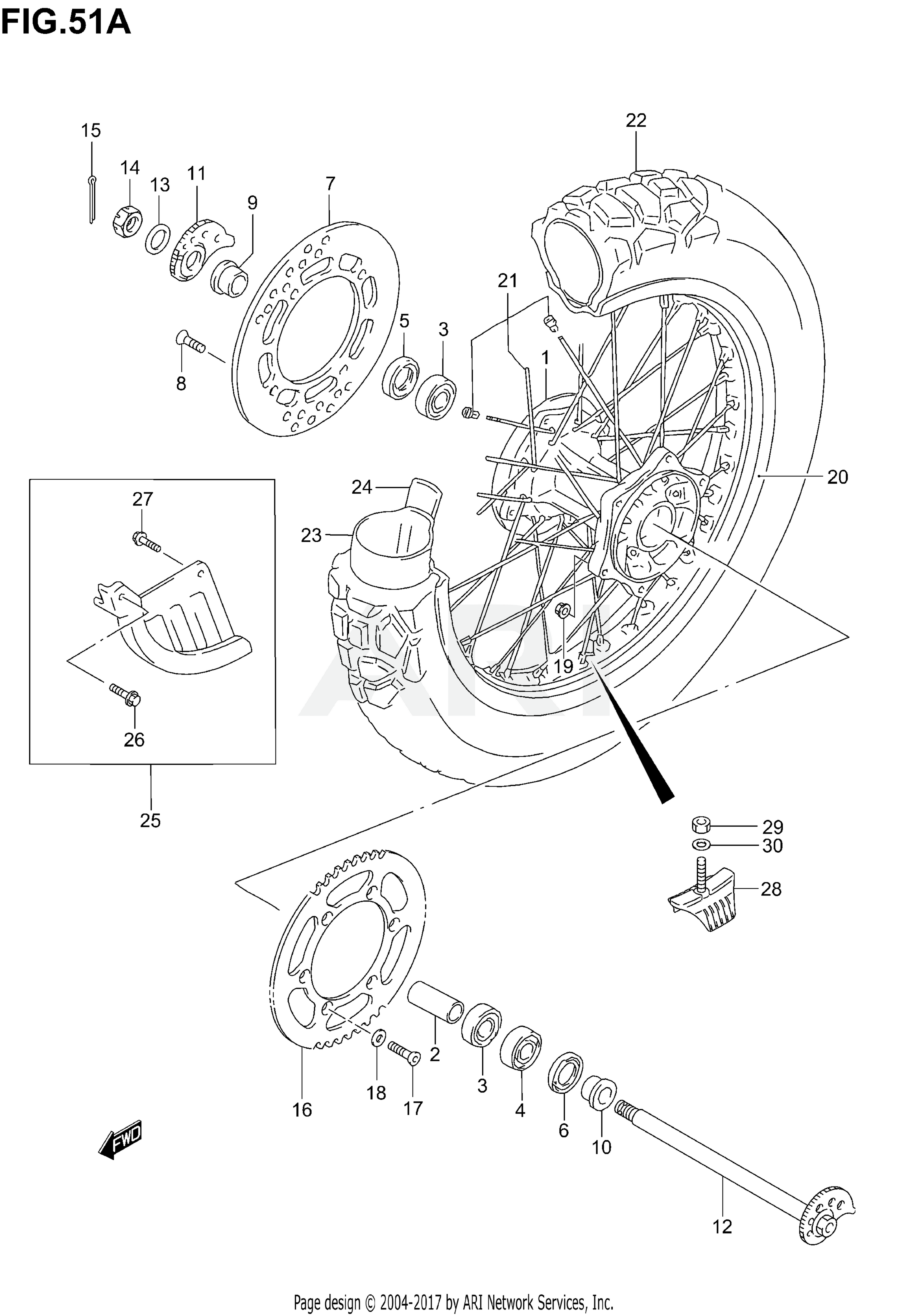 REAR WHEEL (MODEL K5)