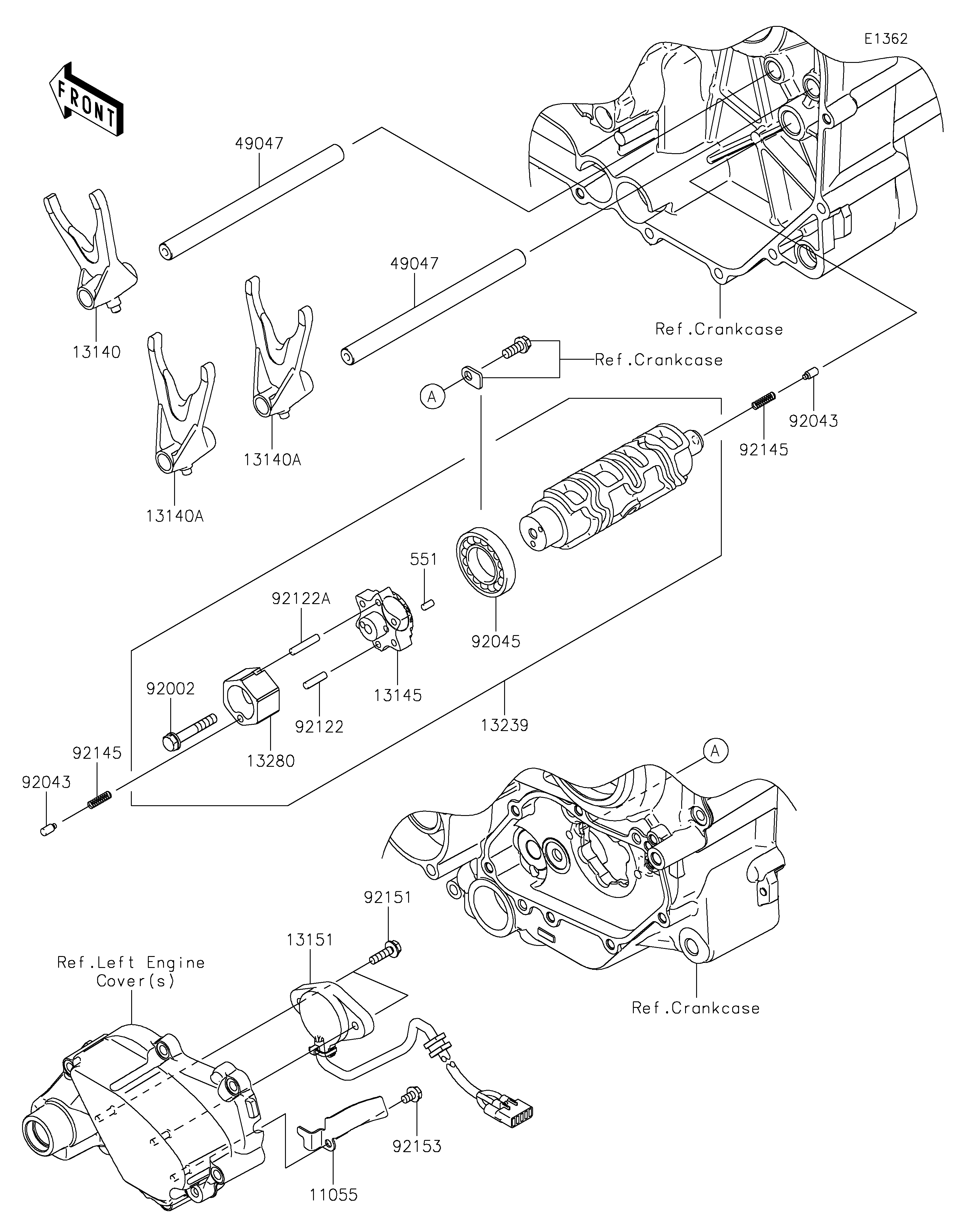 Gear Change Drum/Shift Fork(s)