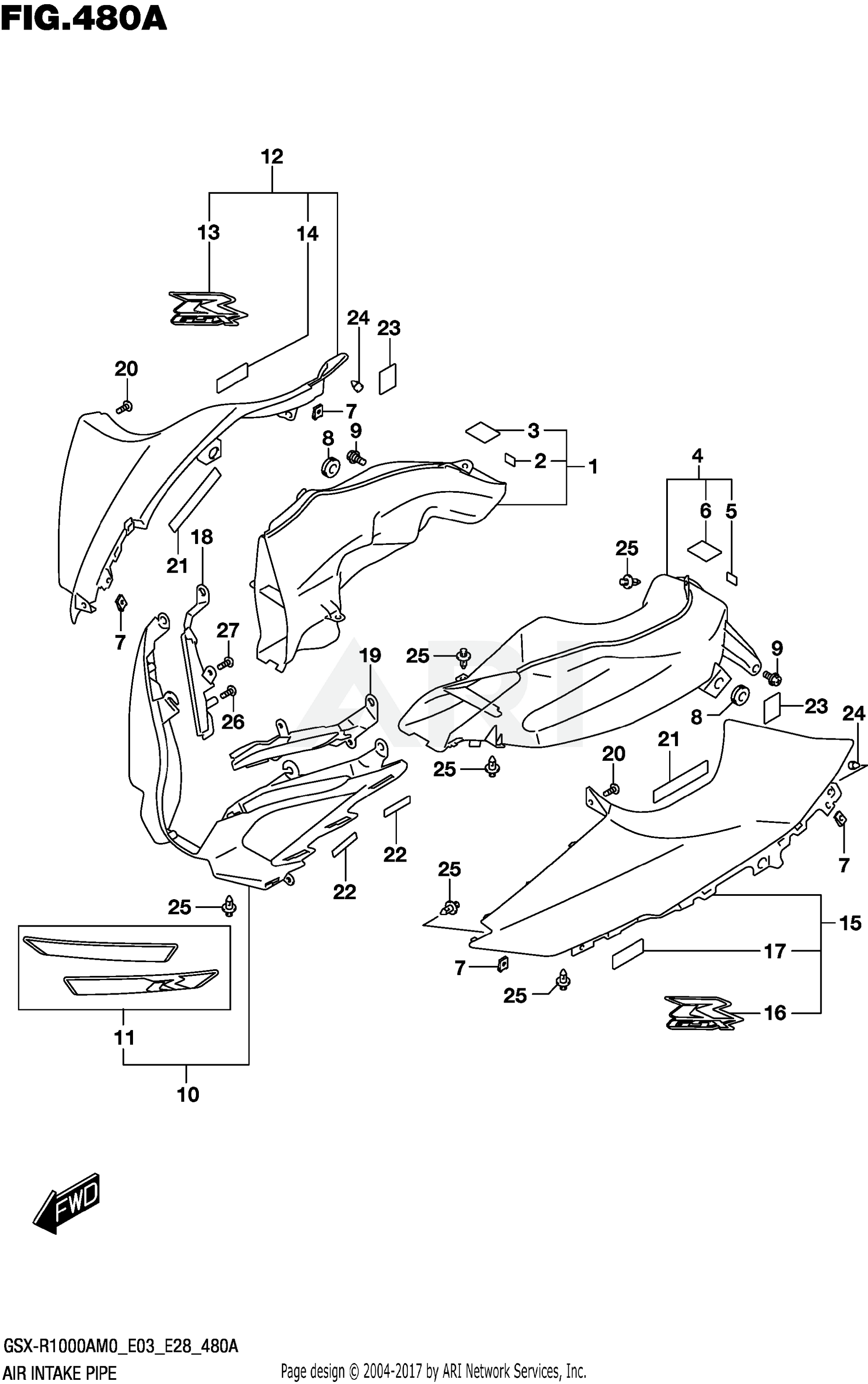 AIR INTAKE PIPE (GSX-R1000A)