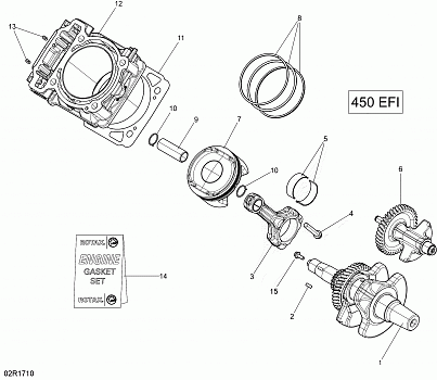 Crankshaft and Pistons - 450 EFI