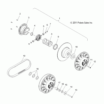 DRIVE TRAIN, CLUTCH, SECONDARY - S16DS8 ALL OPTIONS (49SNOWDRIVENCLUTCH1322948)