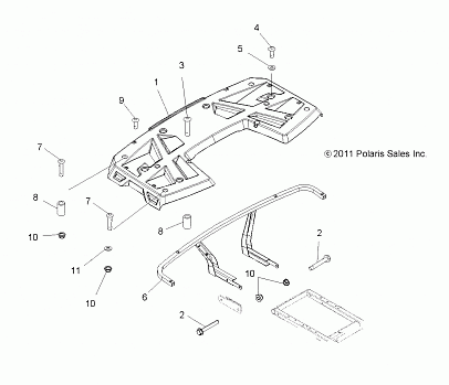 BODY, REAR RACK - A13MH50TD (49ATVRACKMTGRR12SP500F)