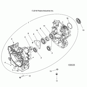 ENGINE, CRANKCASE - A17DAH57A5 (100533)