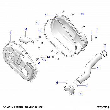 DRIVE TRAIN, CLUTCH COVER and DUCTING - Z20CHA57K2 (C700981)