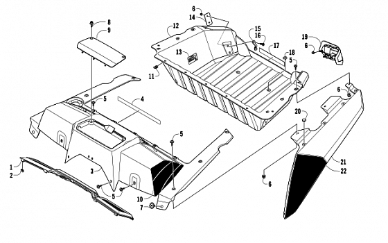 CARGO BOX AND TAILLIGHT ASSEMBLY