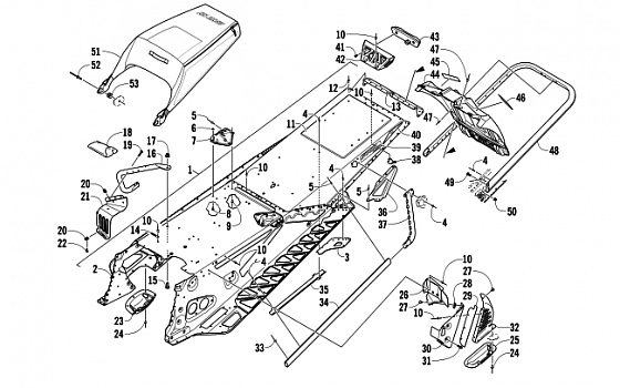 TUNNEL, REAR BUMPER, AND SNOWFLAP ASSEMBLY