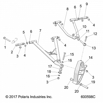 SUSPENSION, CONTROL ARMS and SPINDLE - S19FJB8/FJE8/FJP8 ALL OPTIONS (600598C)
