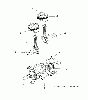 ENGINE, CRANKSHAFT and PISTON - R14WH88A/9EA ALL OPTIONS (49RGRPISTON11RZR875)