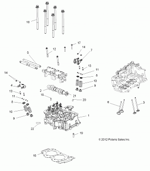 ENGINE, CYLINDER HEAD, CAM and VALVES - A19SVA85BG (49ATVCYLINDER13SPXP850)