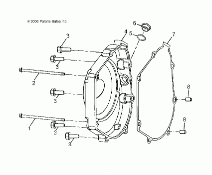 ENGINE, CRANKCASE COVER, RH - A16YAF11AA (49ATVCRANKCASECVRRH07OTLW90)