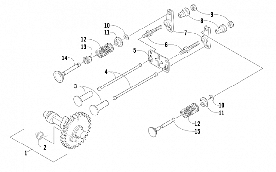 CAMSHAFT AND VALVE ASSEMBLY