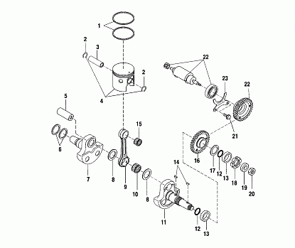 CRANKSHAFT AND PISTON - A03BA38CA (4982568256C10)