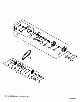 DRIVE TRAIN, PRIMARY  AND SECONDARY CLUTCHS - A19YAK11B7/B6/N7/N6 (A00006)