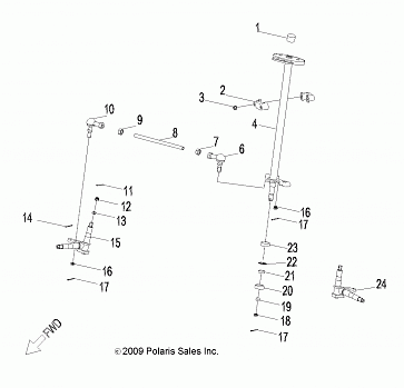 STEERING, STEERING POST and TIE ROD ASM. - A11KA05AB/AD (49ATVSTEERING10OUT50)