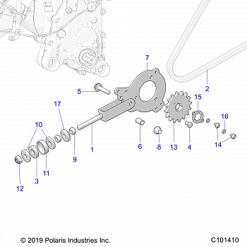 DRIVE TRAIN, CHAIN TENSIONER AND SPROCKET - A20HAB15A2 (C101410)
