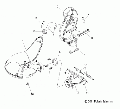 ENGINE, EXHAUST - S12CG6GSA/GSL/GEL (49SNOWEXHAUST12600RMK)