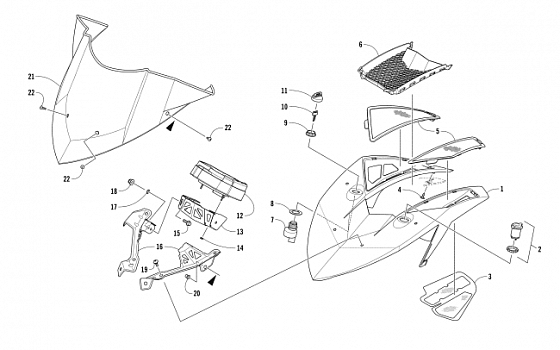 WINDSHIELD AND INSTRUMENTS ASSEMBLIES