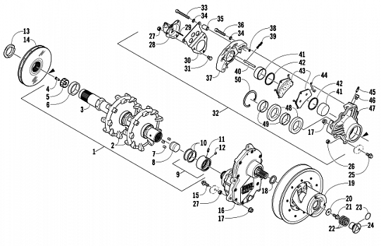 DRIVE TRAIN AND BRAKE ASSEMBLIES