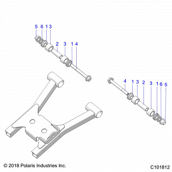SUSPENSION, REAR A-ARM MOUNTING and BUSHINGS - A19SDE57F1/SDA57F1 (C101812]
