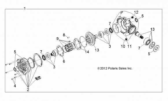 DRIVE TRAIN, FRONT GEARCASE INTERNALS 1333104 - R13XE76AD/EAI (49RGRTRANSINTL13900XP)