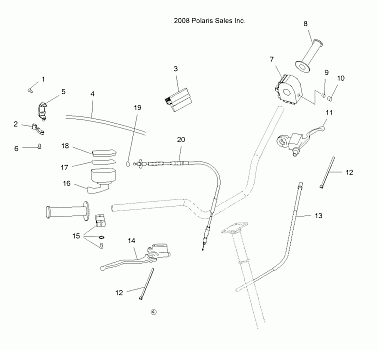 STEERING, CONTROLS and INDICATOR - A11GP52AA (49ATVCONTROLS09OUT525)