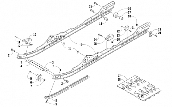 SLIDE RAIL AND TRACK ASSEMBLY