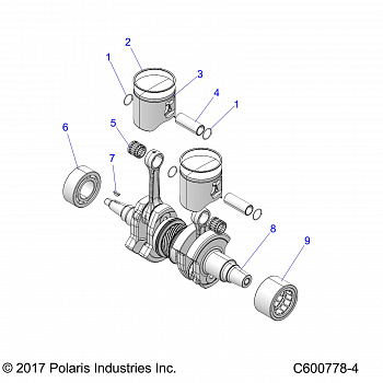 ENGINE, PISTON and CRANKSHAFT - S19EFK8R/EFM8R ALL OPTIONS (C600778-4)