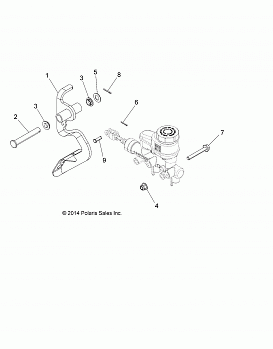 BRAKES, PEDAL AND MASTER CYLINDER MOUNTING - A16DAH57A1 (49ATVBRAKEFOOT14SP325)