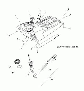 FUEL SYSTEM, FUEL TANK ASM. - S12CG6GSA/GSL/GEL (49SNOWFUEL11800PRMK)