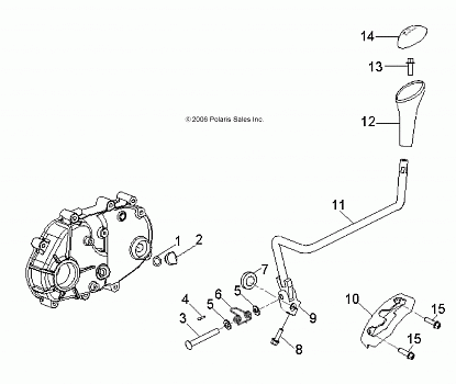 DRIVE TRAIN, TRANSMISSION SHIFT LEVER - A16YAK11AD/AF (49ATVSHIFT07OTLW90)