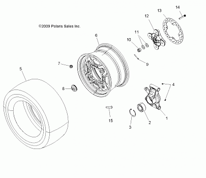 WHEELS, REAR and HUB - A15SVA85FD (49ATVWHEELREAR10SPXP550)