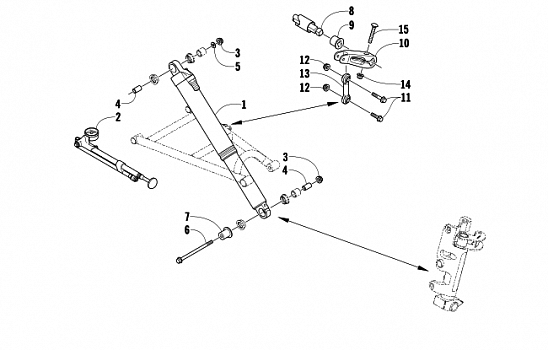 SHOCK ABSORBER AND SWAY BAR ASSEMBLY