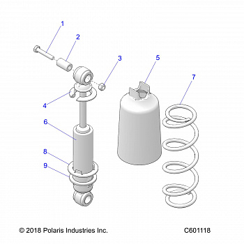 SUSPENSION, SHOCK, FRONT TRACK (7043995) - S20CEA5BSL (C601118)