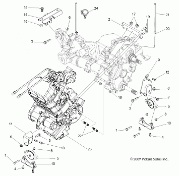 ENGINE, TRANSMISSION MOUNTING - R12VE76FX/FI (49RGRENGINEMTG10RZRI)