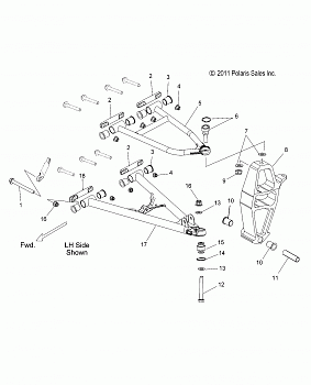 SUSPENSION, CONTROL ARMS and SPINDLE - S12BF8GSA/GSL (49SNOWSUSPFRT12800SB)