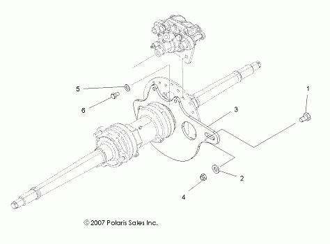 BRAKES, REAR CALIPER MOUNTING - A08BG50AA (49ATVCALIPERMTG08SCRAM)