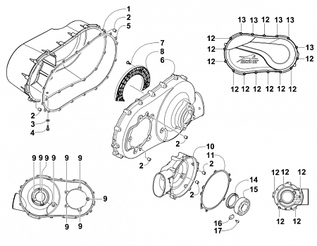 CLUTCH SIDE ENGINE COVERS