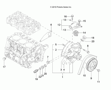 ENGINE, WATER COOLING SYSTEM - R14WH9EMD (49RGRWATERPUMP11DCREW)