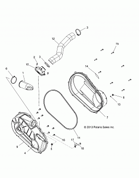 DRIVE TRAIN, CLUTCH COVER and DUCTING - Z14VH57AD/6EAI/6EAW (49RGRCLUTCHCVR14RZR570)