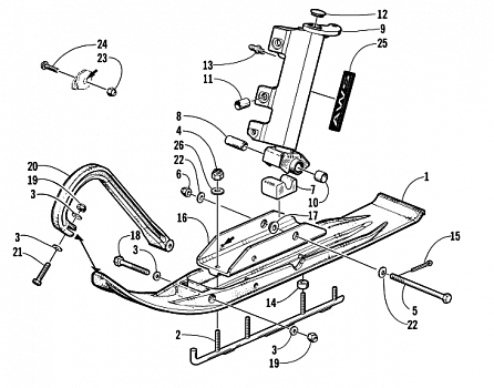 SKI AND SPINDLE ASSEMBLY