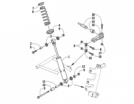 SHOCK ABSORBER AND SWAY BAR ASSEMBLY