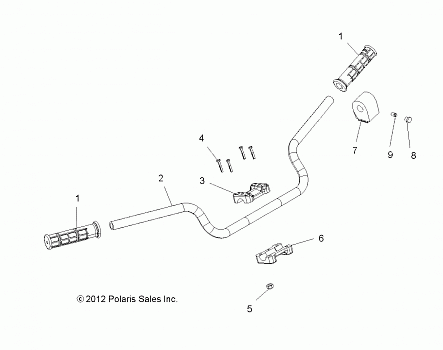 STEERING, HANDLEBAR and CONTROLS - A14GH85AD/EAI (49ATVHANDLEBAR13850SCRAM)