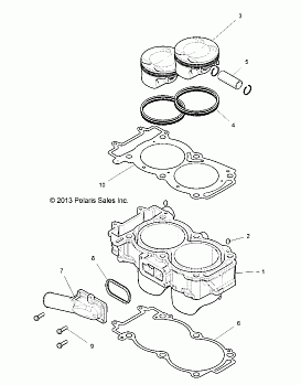 ENGINE, CYLINDER AND PISTON - Z146T1EAM/EAW (49RGRCYLINDER14RZR1000)