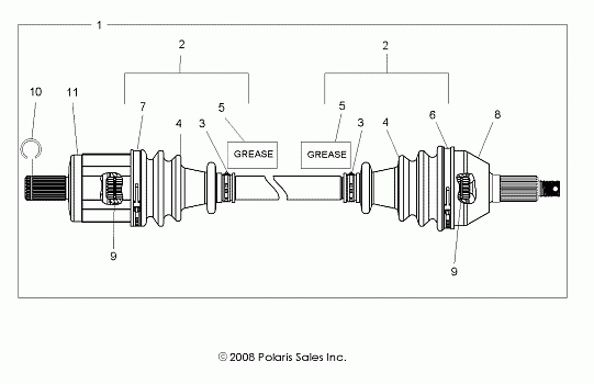 DRIVE TRAIN, FRONT HALF SHAFT - R13XE76AD/EAI (49RGRSHAFTDRV09RZRS)