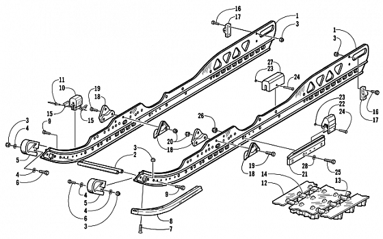SLIDE RAIL AND TRACK ASSEMBLY (LE 151)