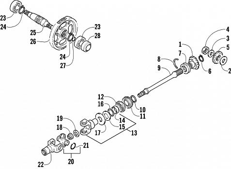 SECONDARY GEAR/OUTPUT SHAFT ASSEMBLY