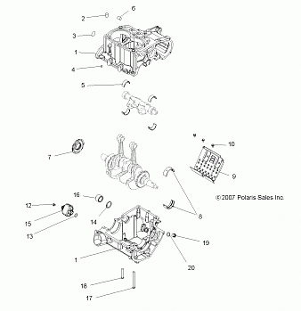 ENGINE, CRANKCASE - A14MH76FD (49ATVCRANKCASE08SP800EFI)