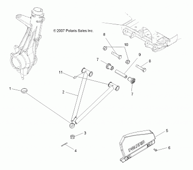 SUSPENSION, A-ARM and STRUT MOUNTING - A11DH50FX (49ATVAARM08SPX25)