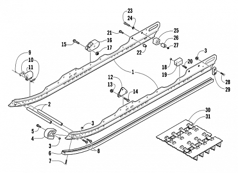 SLIDE RAIL AND TRACK ASSEMBLY