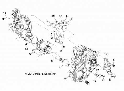 DRIVE TRAIN, GEARCASE, CARRIER MOUNTING - R13XE76AD/EAI (49RGRTRANSMTG11RZRS)